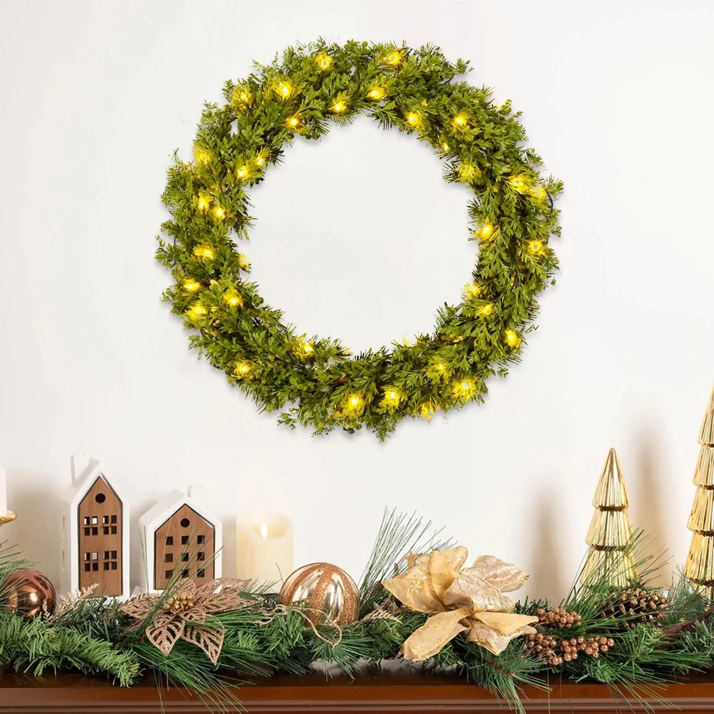 Garland For Christmas Bendable Hangable Christmas Artificial Vine Garland Decoration For Window Fence Porch Arch Mantel Peaceful Pleasures Health and Wellness