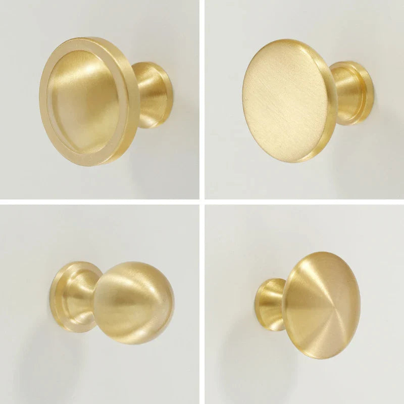 Solid Brass Cabinet Knobs | Modern Gold Furniture Pulls