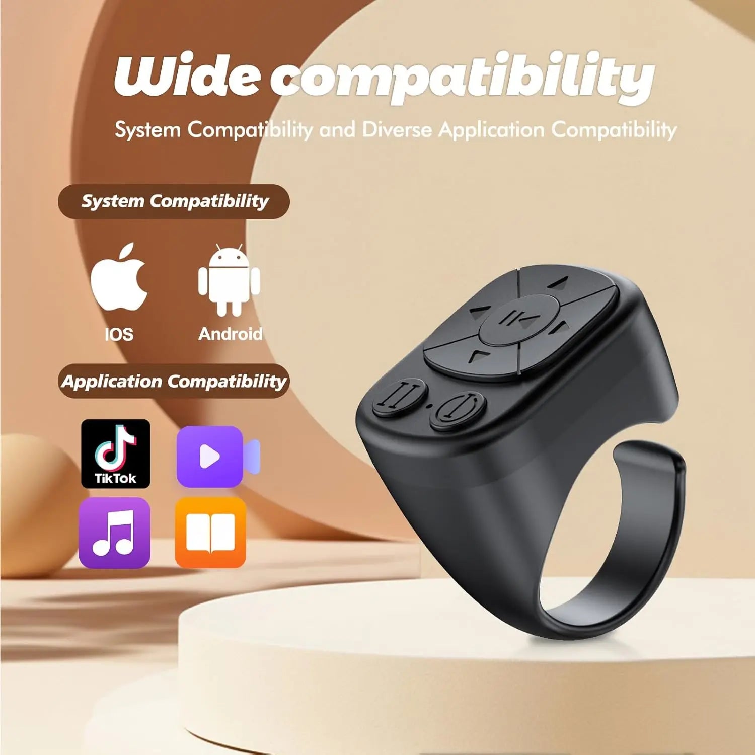 Bluetooth Scrolling Ring Remote for TikTok, Camera & Page Turn Peaceful Pleasures Health and Wellness