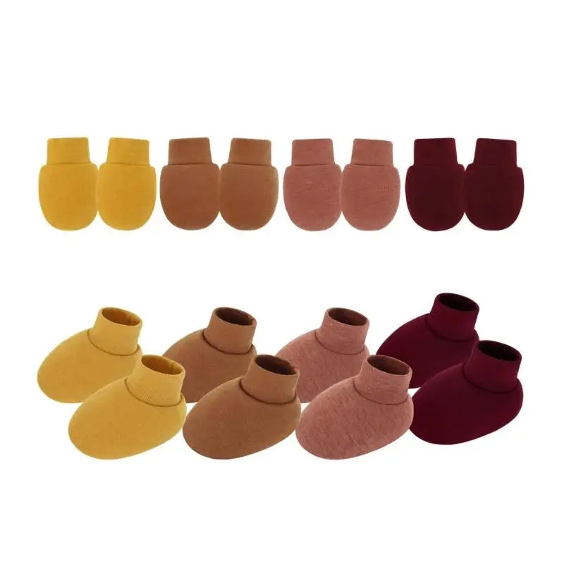 Baby Anti-Scratch Gloves & Socks 4-Set | Soft Cotton Newborn