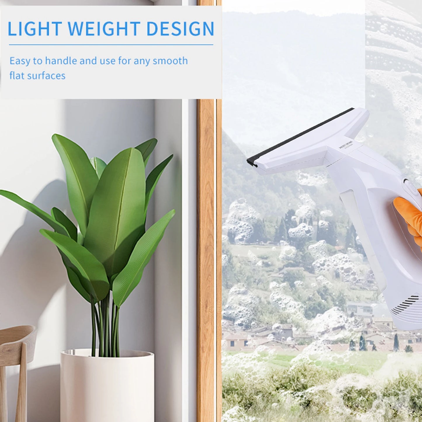 Window Cleaning Robot Handheld Electric Glass Cleaner 2000Pa Powerful Suction Power By Rechargeable Battery Peaceful Pleasures Health and Wellness