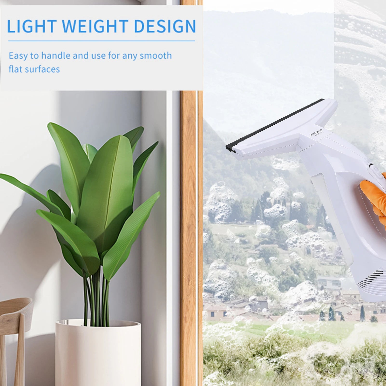 Window Cleaning Robot Handheld Electric Glass Cleaner 2000Pa Powerful Suction Power By Rechargeable Battery Peaceful Pleasures Health and Wellness