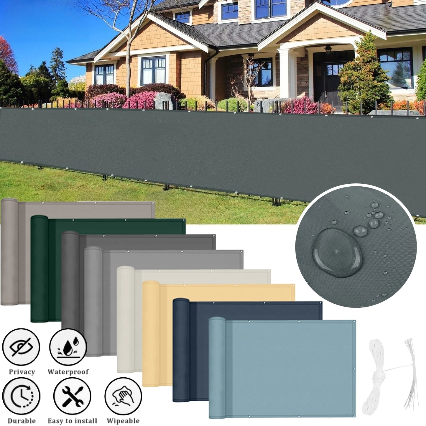 Waterproof Balcony Privacy Screen – UV Protection Fence Cover