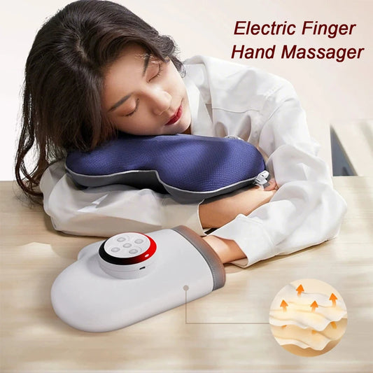 Electric Hand Massager Air Pressure Kneading Wrist Massager Gas-bag Finger Massage Glove Hot Compress Acupoint Finger Masajeador Peaceful Pleasures Health and Wellness