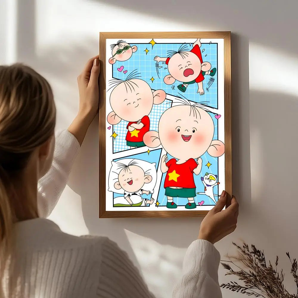 Cartoon B-Big Ear Tutu Poster HD Self Adhesive Waterproof Wall Art Ideal for Home Office Dorm Bedroom Great Gift Peaceful Pleasures Health and Wellness White6 40X50cmNoframe
