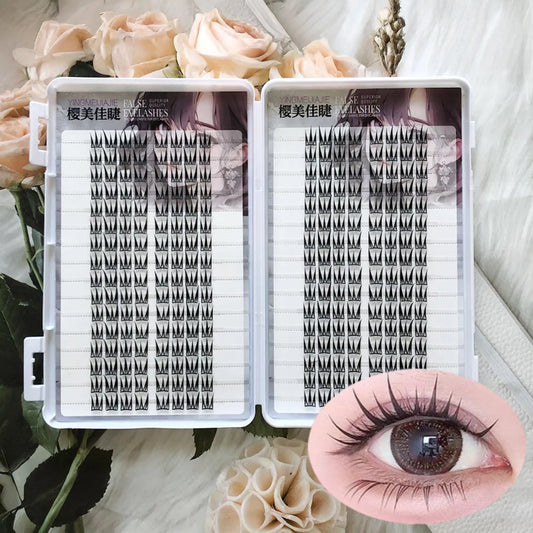 Large Capacity False Eyelashes V-shaped Cross Design Fluffy Natural Curly Lashes Extension For Daily Wear Perfect Eye Makeup Peaceful Pleasures Health and Wellness
