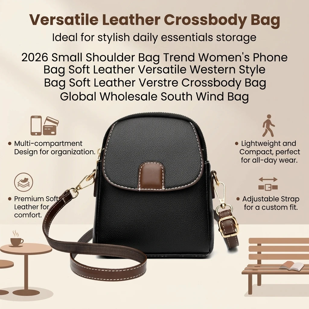 Women Soft Leather Shoulder Phone Bag Crossbody Purse with Adjustable Strap for Daily Use Peaceful Pleasures Health and Wellness
