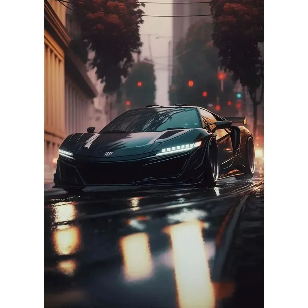 Nordic Supercar Canvas Wall Art | Racing Poster for Garage & Home Canvas Wall Art Peaceful Pleasures Health and Wellness