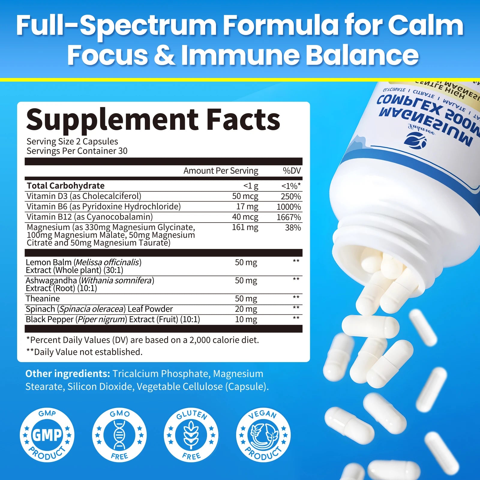 Lukaree 4-in-1 Magnesium Complex 500mg – Rest, Energy & Mood Support Dietary Supplement Peaceful Pleasures Health and Wellness