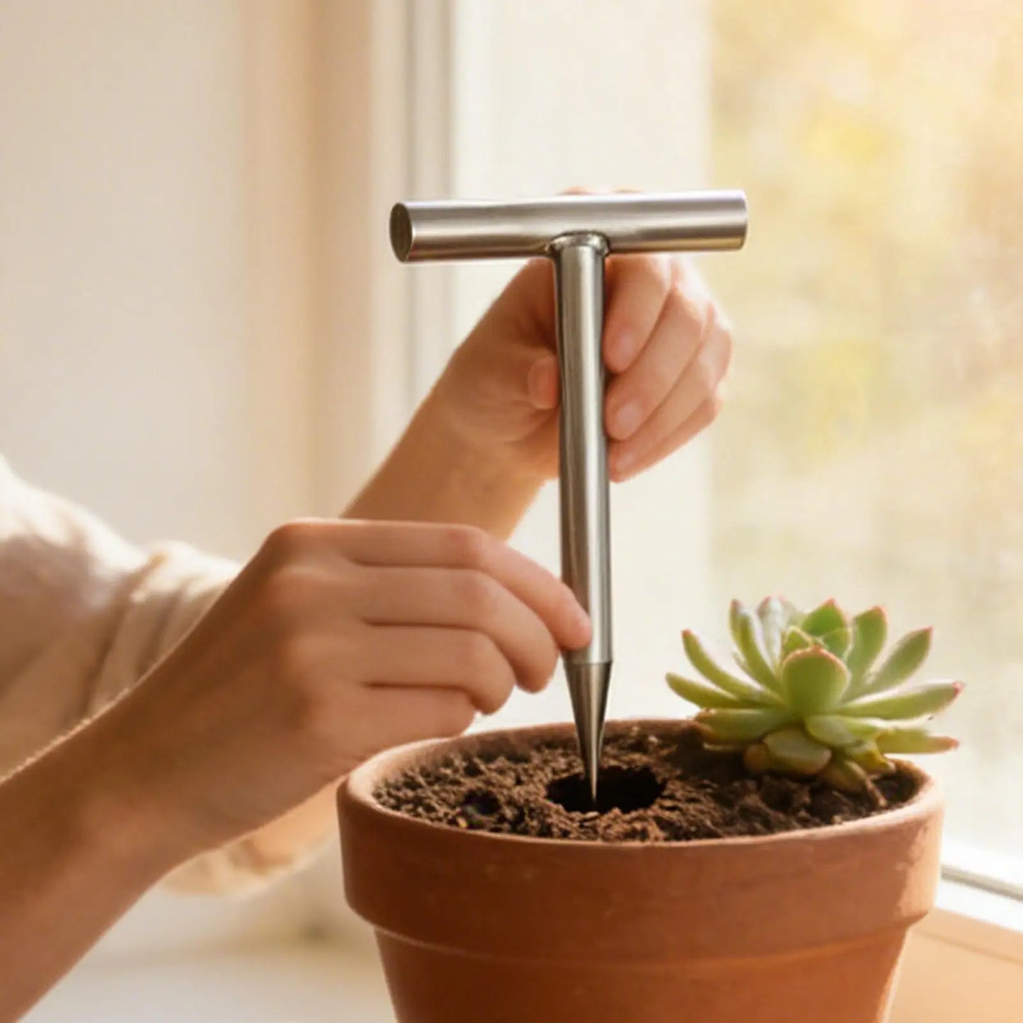 Hand Dibber Sowing Handheld Gardening Tools Plant Hole Digger With Handle For Cucumber Flower Tomato Potting Yard Farm Peaceful Pleasures Health and Wellness