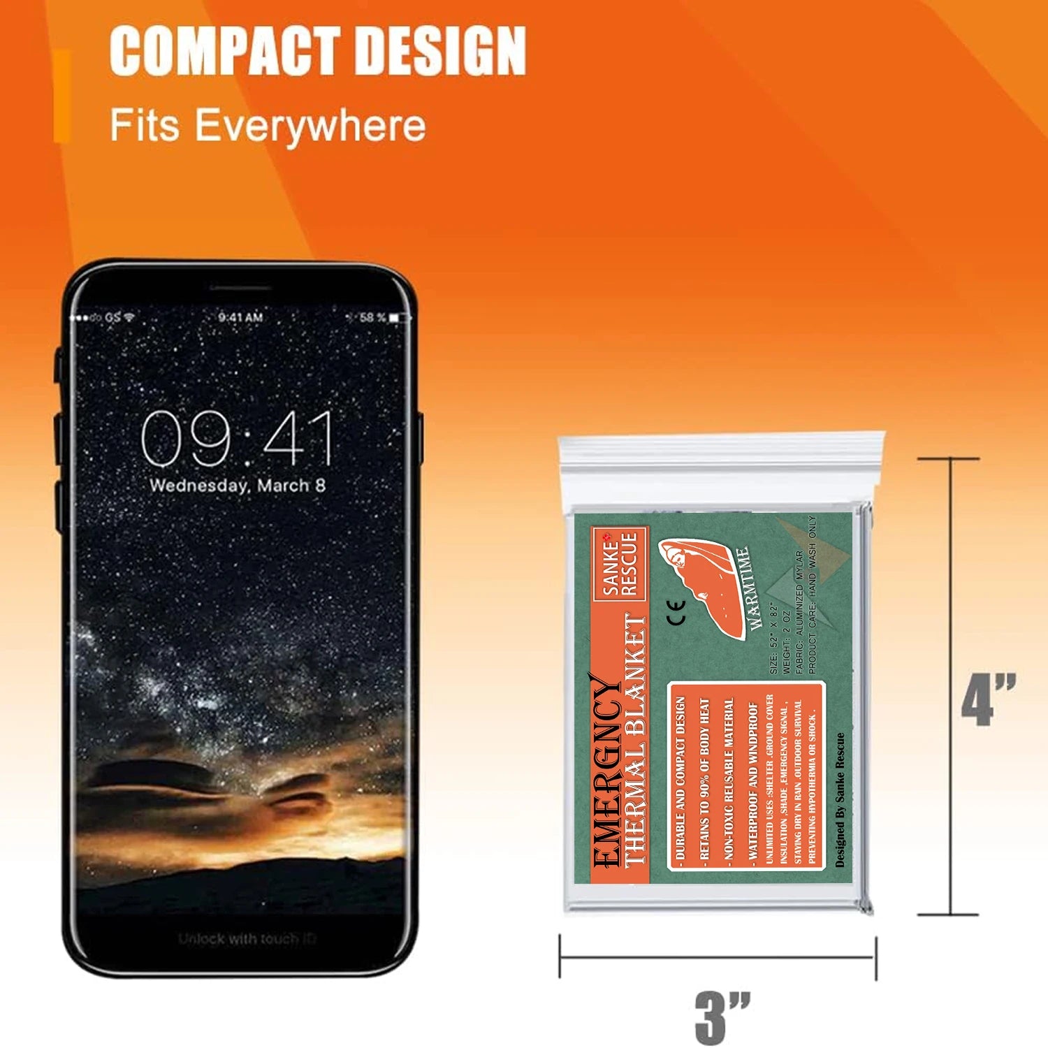 130/160*210CM Emergency Blanket Low Temperature Rescue First Aid Kit Insulation Blanket Lifesaving Warm Insulation Survival Edc Peaceful Pleasures Health and Wellness
