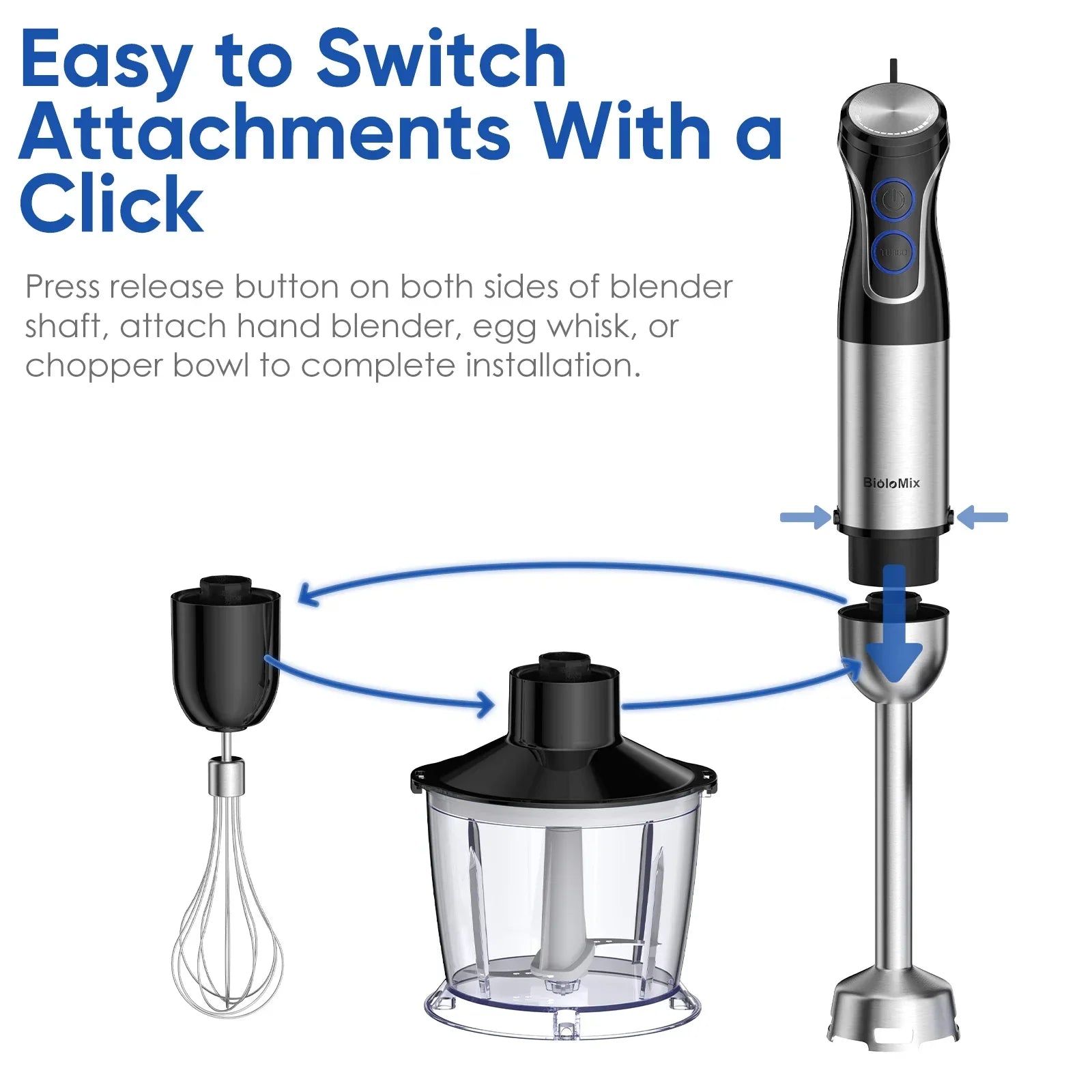 BioloMix 5-in-1 Immersion Hand Blender 1500W | Food Processor Peaceful Pleasures Health and Wellness
