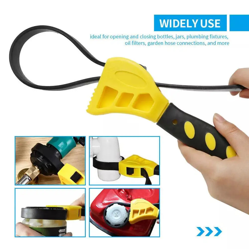 6/8 Inch Adjustable Belt Wrench – Oil Filter Strap Spanner