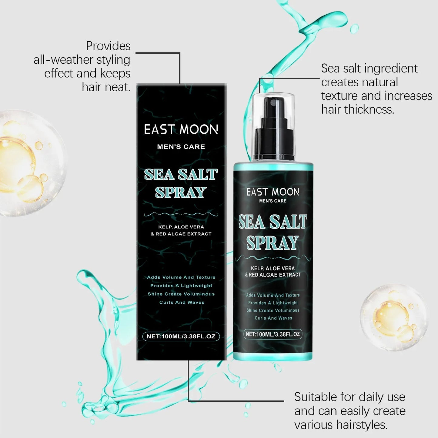 Sea Salt Texture Spray – Strong Hold, Volume & Beachy Waves
