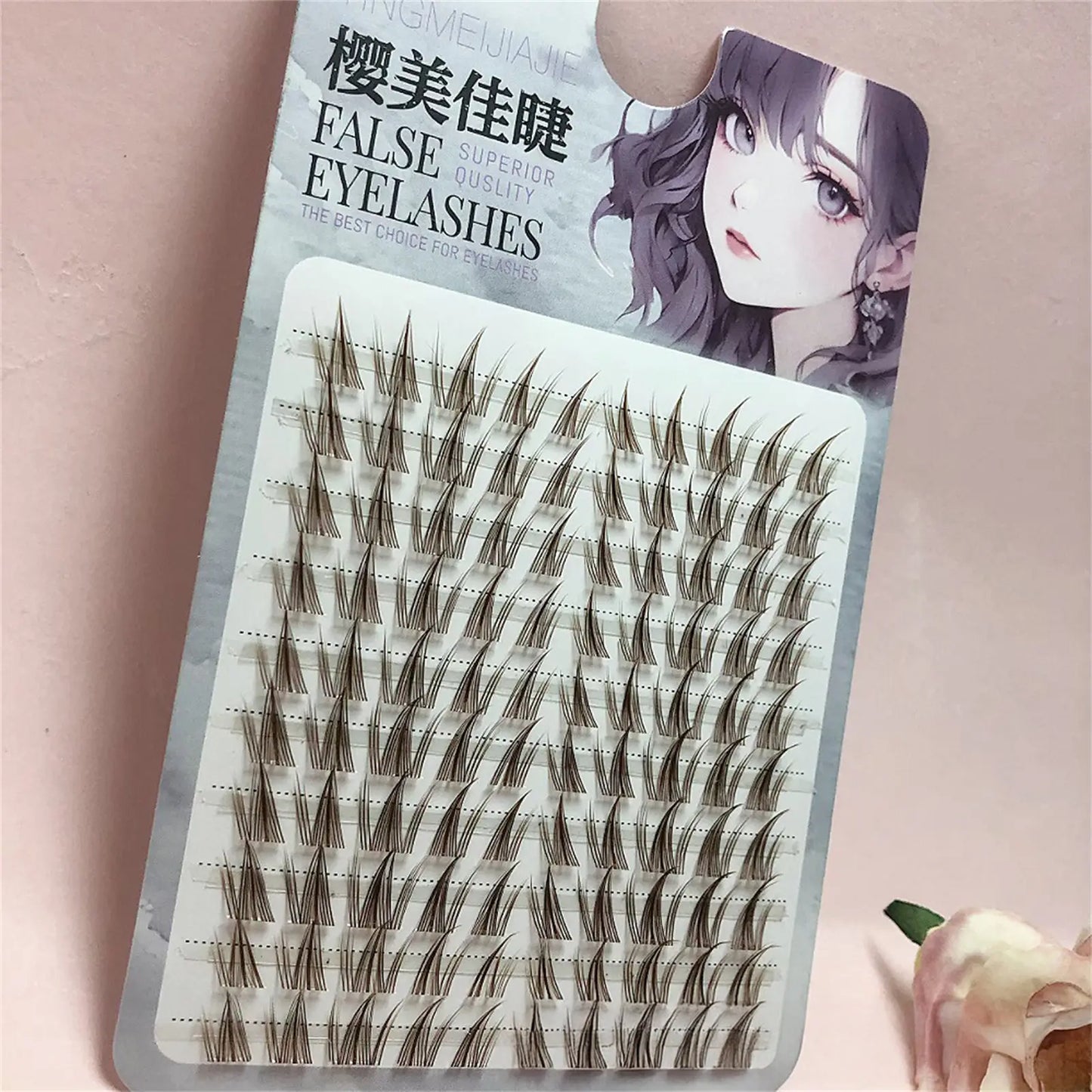 Brown Cluster False Eyelashes – Natural Wispy Volume Lash Extensions