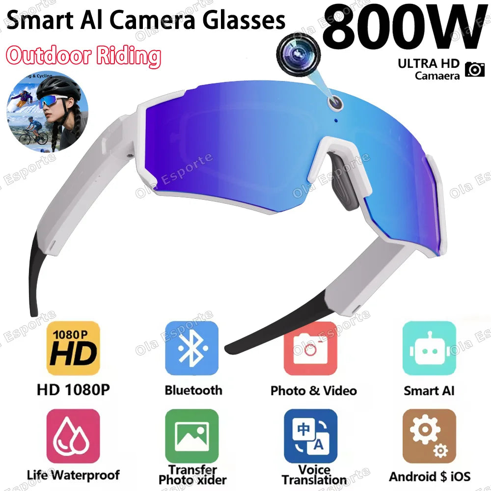 AI Smart Glasses 4K Camera Bluetooth UV400 Polarized | Cycling