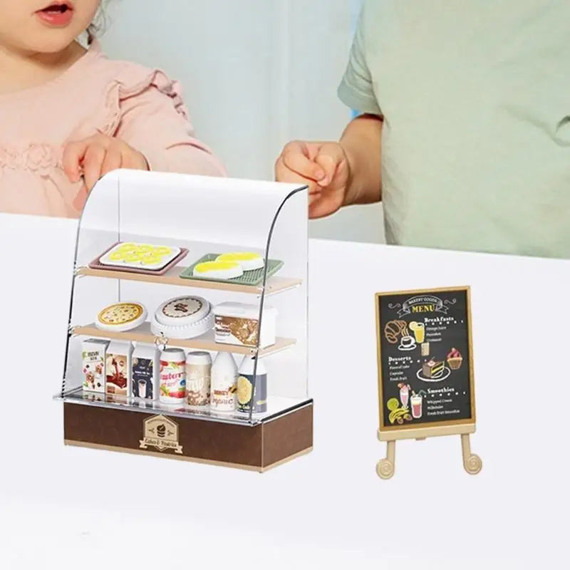 Miniature Bakery Cabinet & Cake Display Set – 1:12 Dollhouse