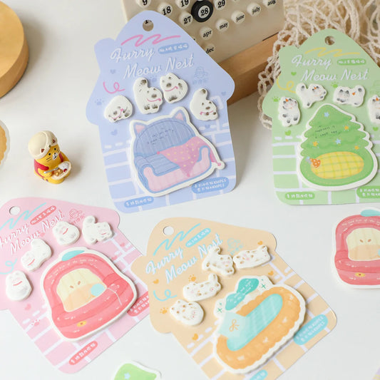 30 Sheets Cat Nest Alien Convenience Stickers Cartoon Creative Soft Peaceful Pleasures Health and Wellness