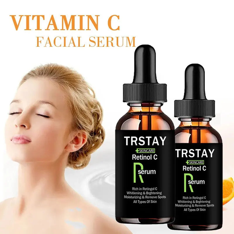 Vitamin C Serum Anti-aging Whitening VC Essence Oil Topical Facial Serum with Hyaluronic Acid Vitamin E Cosmetic skin care Peaceful Pleasures Health and Wellness 5ml