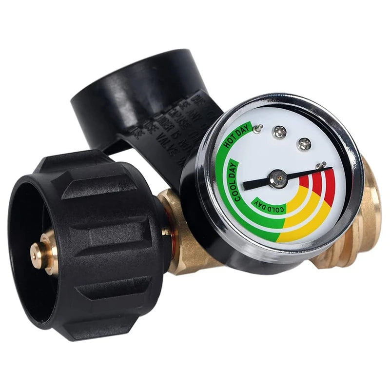 A36T-Propane Tank Gauge With POL Connection 5-100 LB Pressure Valve Propane Tank Pressure Test Instrument Tools Peaceful Pleasures Health and Wellness
