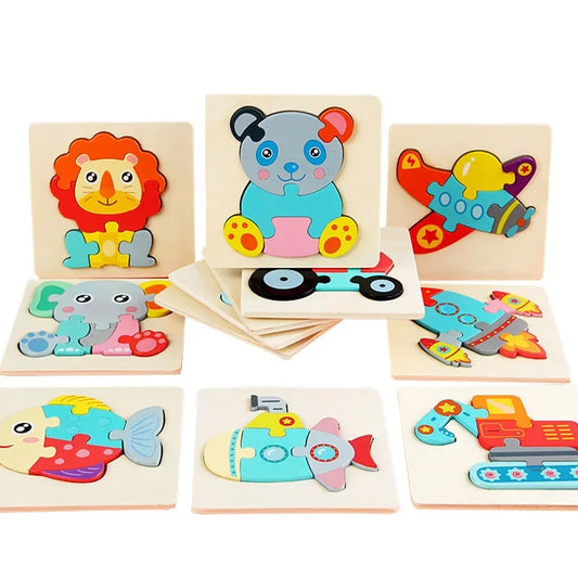 Montessori Wooden Animal Jigsaw Puzzle – Kids Learning Toy Wooden Jigsaw Puzzle Oasis Select