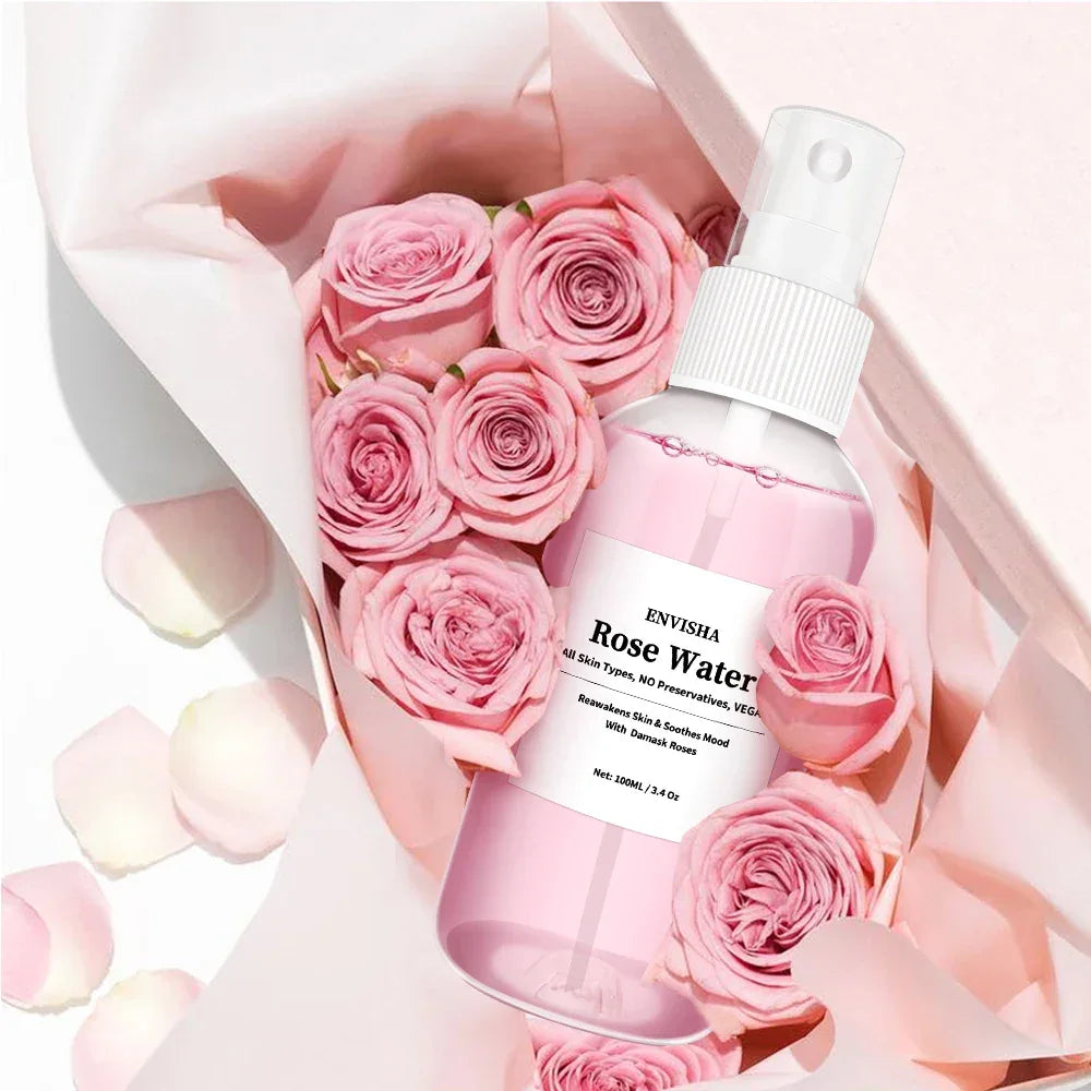 ENVISHA Rose Water Facial Toner – Hydrating & Pore-Minimizing Serum Peaceful Pleasures Health and Wellness