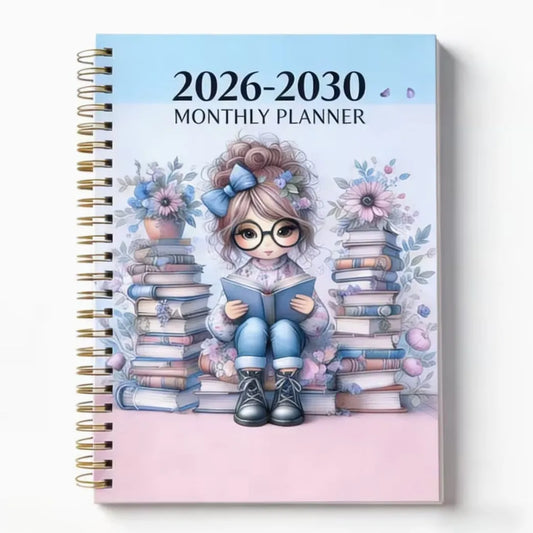 2026-2030 Monthly Planner 5-Year Academic Diary Spiral Bound Book Peaceful Pleasures Health and Wellness A5