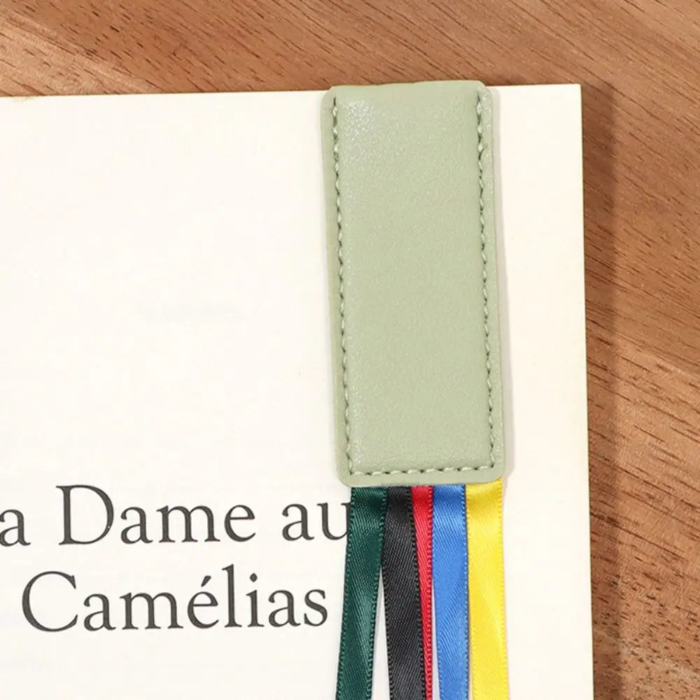 Reading Bookmark Bookmark With Ribbons Pagination Mark PU Leather Book Reading Sorter Multi-color Handcrated Book Paginator Peaceful Pleasures Health and Wellness 8