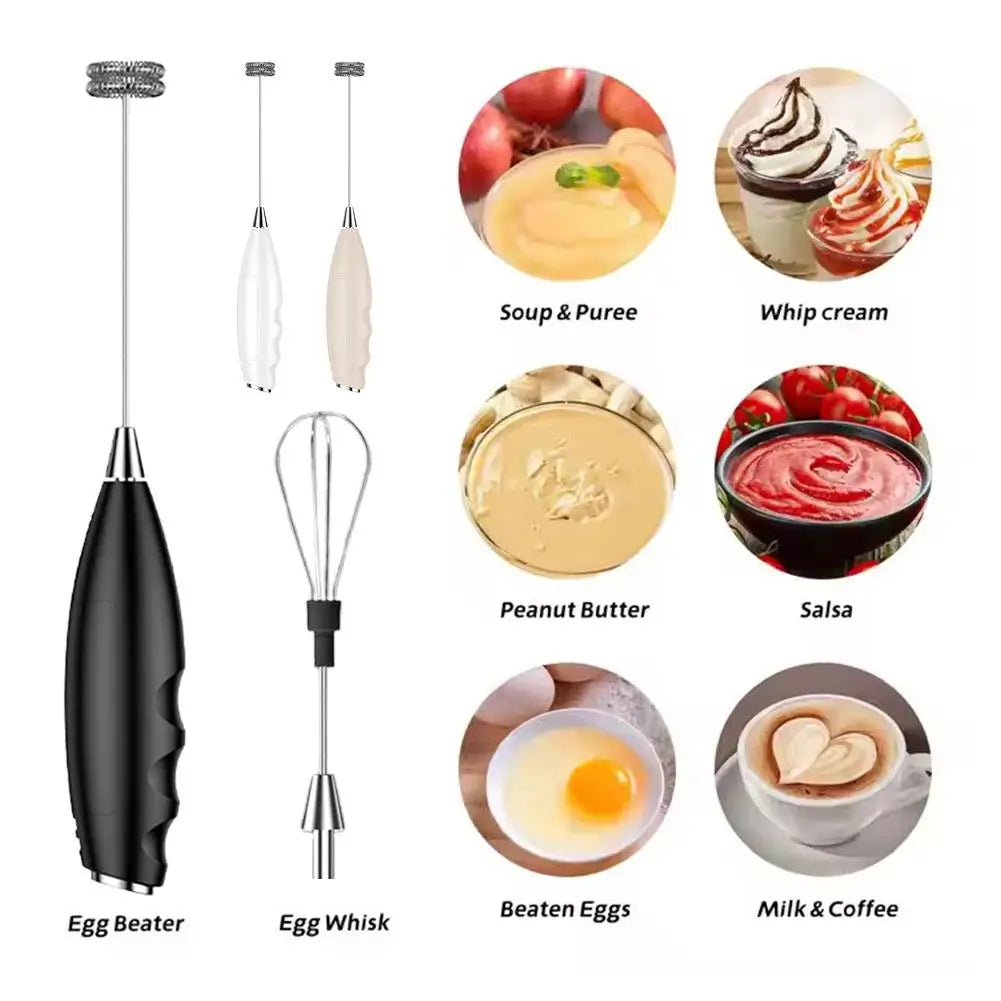 Handheld Milk Frother Mini Whisk – Electric Drink Mixer