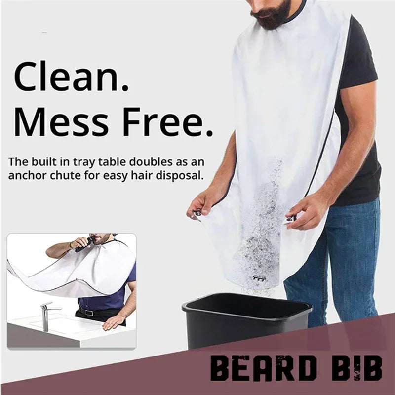 Waterproof Beard Apron Hair Catcher Shaving Bib & Trimmer Holder Beard Grooming Apron Peaceful Pleasures Health and Wellness