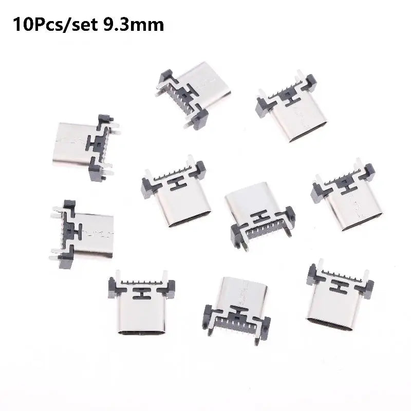 10pcs/set Type C Female Socket 16Pin 180 Degree USB Connector Easy Soldering For Smartphone Motherboards Replacement Parts Peaceful Pleasures Health and Wellness A1