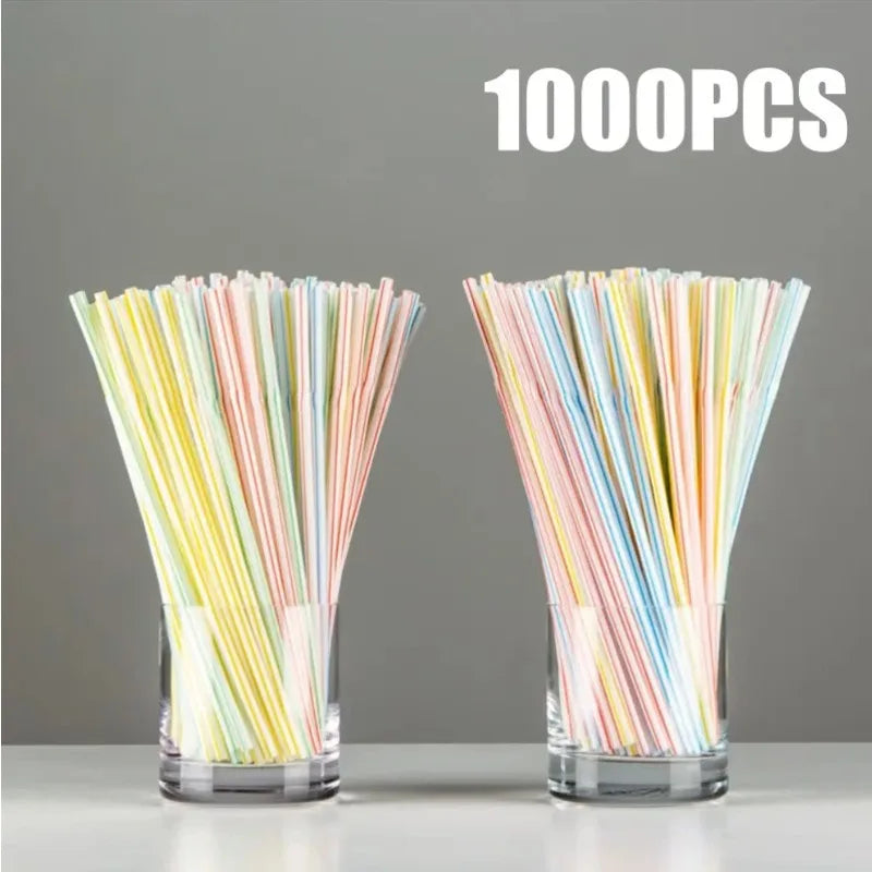 100Pcs Colorful Bendable Drinking Straws | Party, Bar & Milk Tea