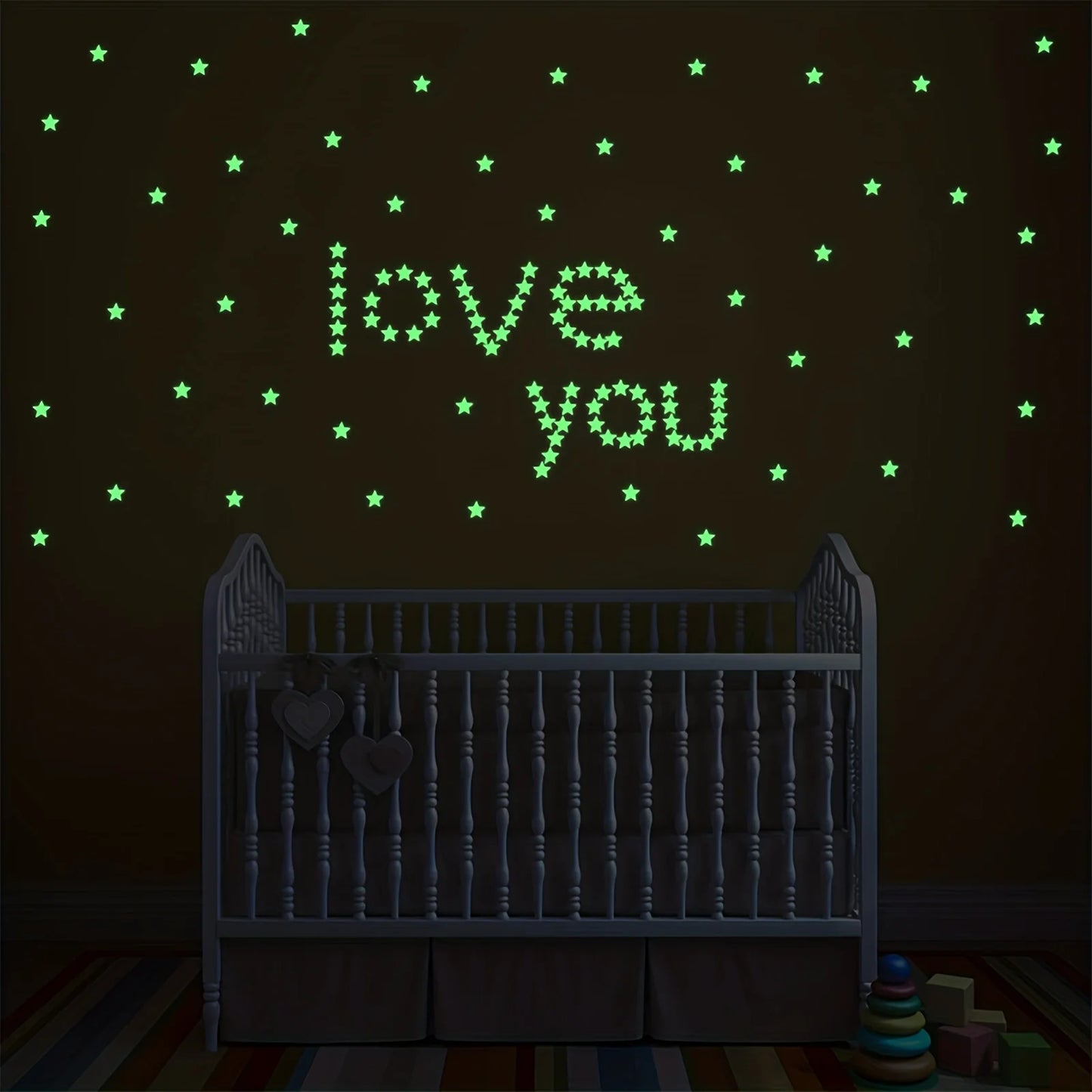 100Pcs Glow in the Dark Star & Moon 3D Wall Stickers – Bedroom