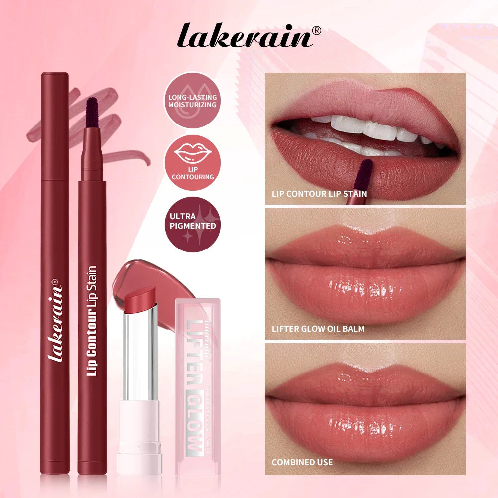 Lip Liner & Glow Oil Balm Kit – Hydrating, Long-Lasting 2pc