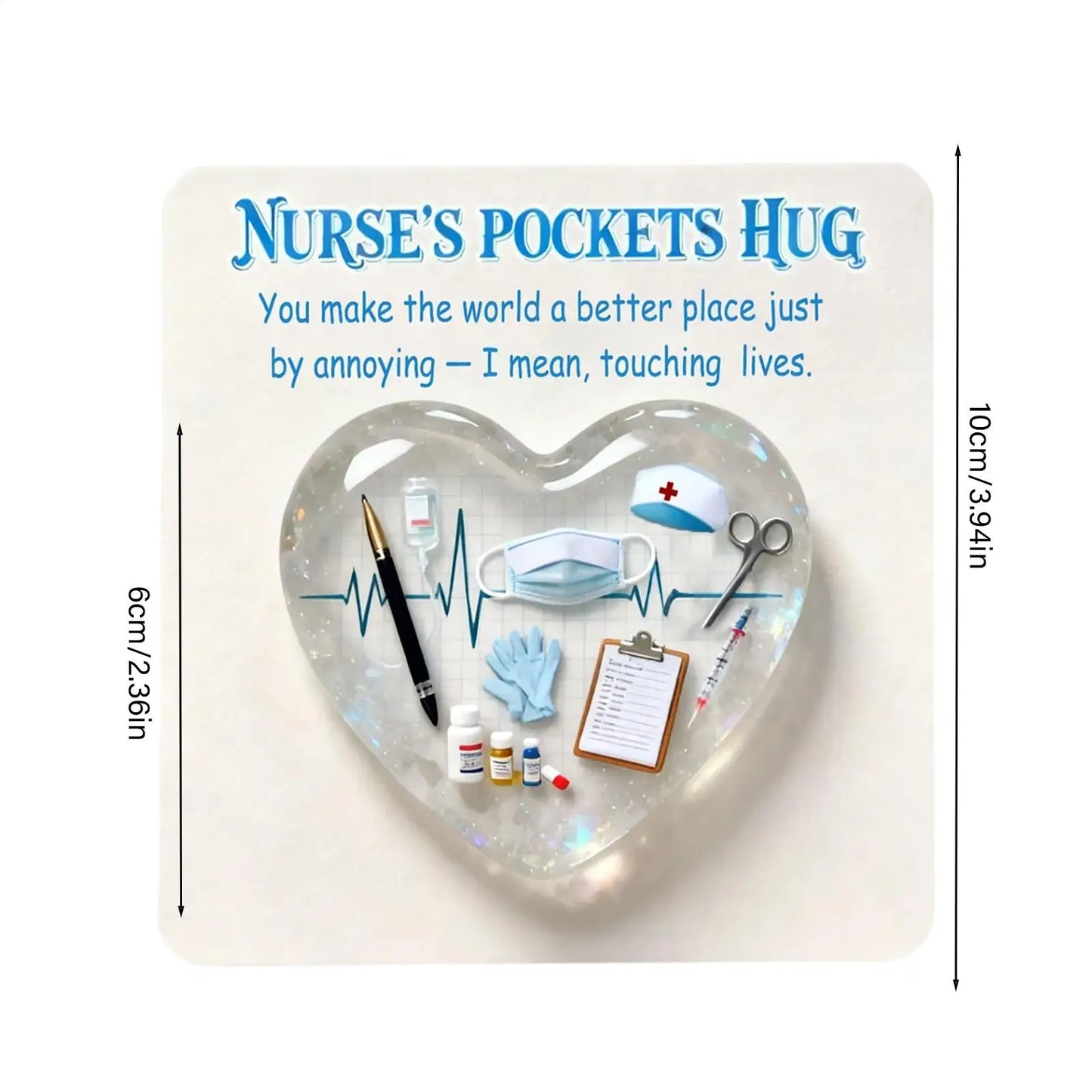 Nurse Hug Card 2D Acrylic Motivational Keepsake Small Encouragement Card For Nursing Students Healthcare Persons Hospital Staff Peaceful Pleasures Health and Wellness