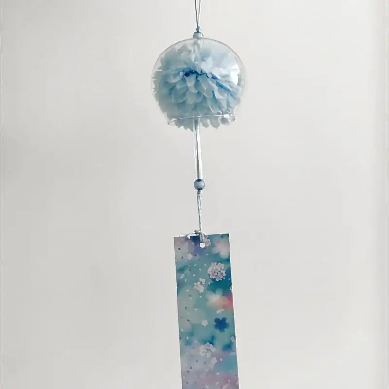 Japanese Glass Wind Chime with Artificial Flower | Home Decor Glass Wind Chime Peaceful Pleasures Health and Wellness K