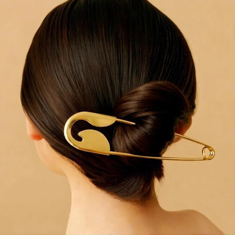 Safety Pin Metal Hair Claw Clip Barrette | Women & Girls