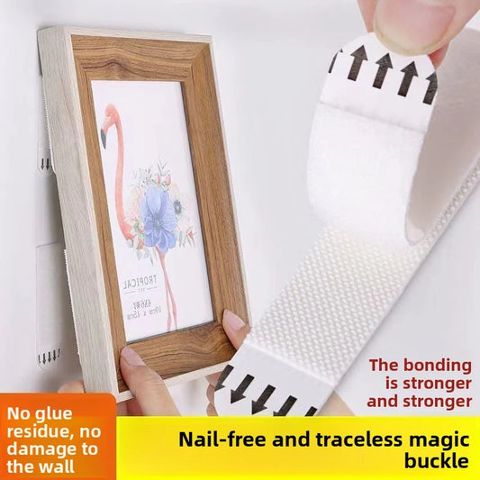 Strong Hanging Picture Frame Removable Magic Tape Easy Pull Adhesive Hook Self-Adhesive No Trace Magic Decorative Picture Double Peaceful Pleasures Health and Wellness