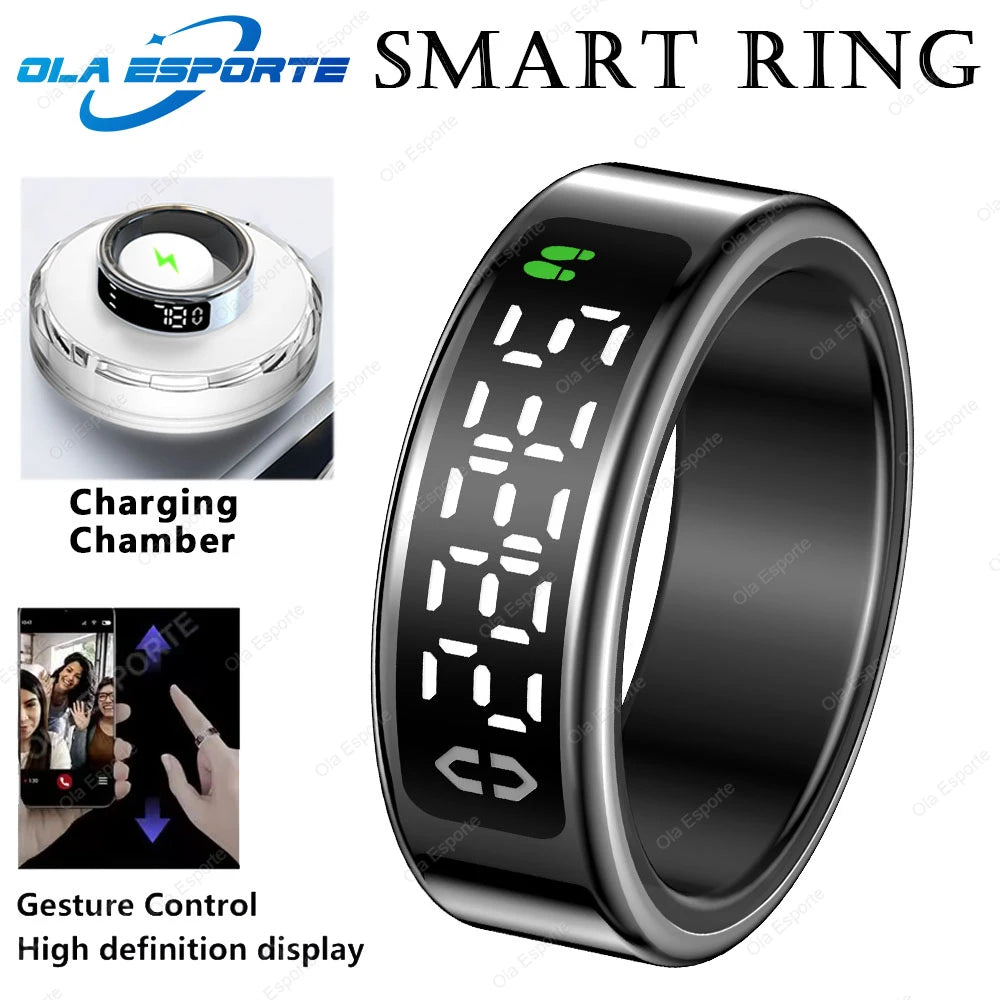 Ola Esporte R12 Smart Ring | LED Display Heart Rate SpO2 5ATM