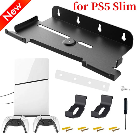 Wall Mount Gamepad Headset Bracket For Playstation 5 PS5 Slim Space Saving Shelf Stable for PS Slim Headset/Controller Peaceful Pleasures Health and Wellness