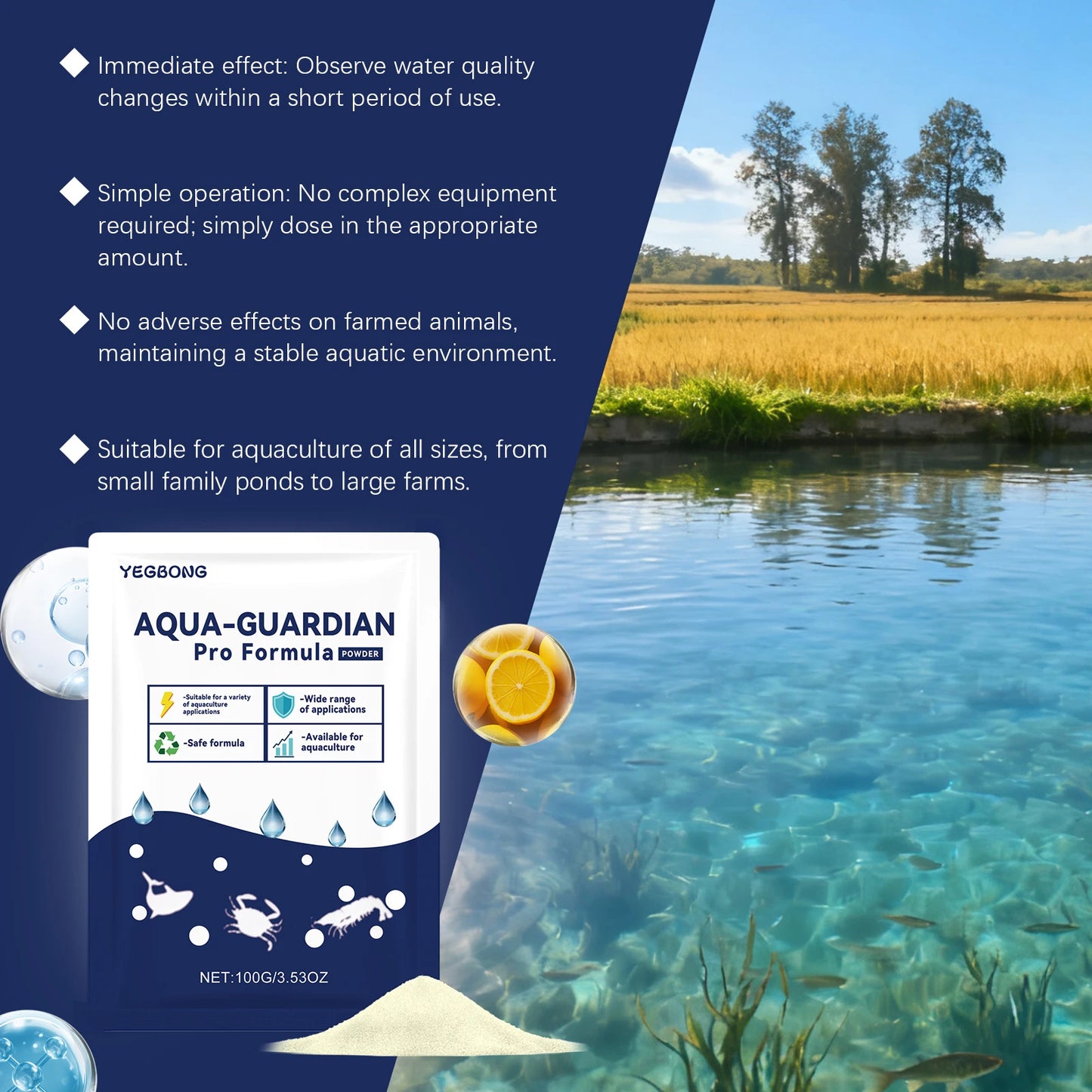 100g Aquarium Water Clarifier Powder | Fish Tank Purifier