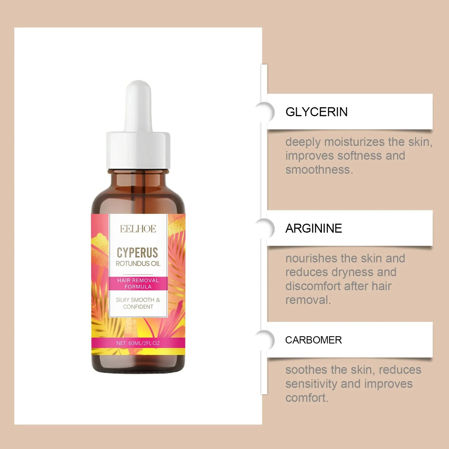 Post Hair Removal Nourishing Oil – Moisturizes & Softens Skin