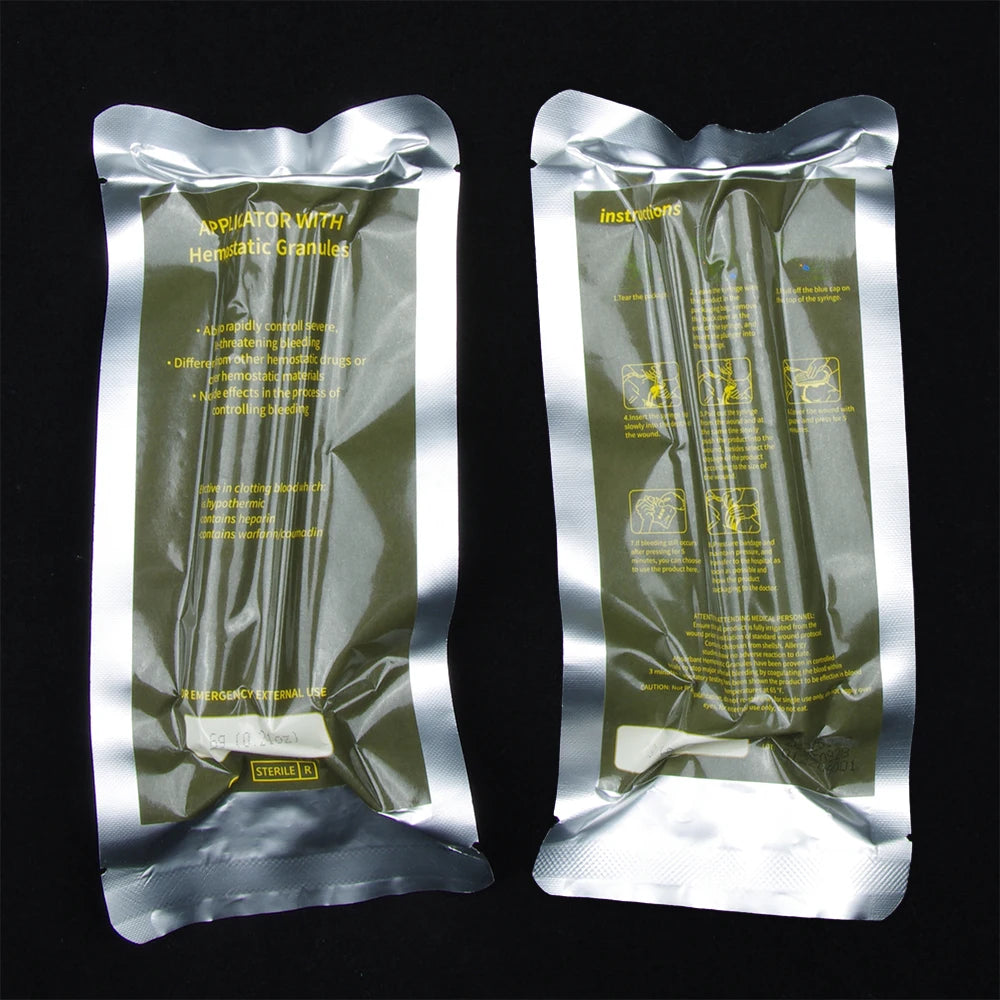 6g Chitosan Powder Applicator with Fast Hemostatic Granule Bandage Medical Care for Tactical Emergency External Use Survival Kit Peaceful Pleasures Health and Wellness