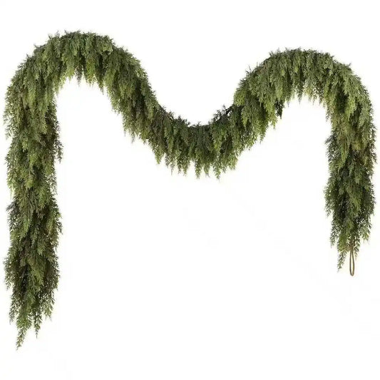 Christmas Cedar Garland Artificial Real Touch Thickness Realistic Peaceful Pleasures Health and Wellness