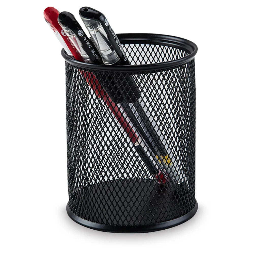 Student Desktop Stationery Storage Metal Pen Holder Iron Mesh Storage Bucket Multifunctional Color Hollow Iron Pen Holder 3pcs Peaceful Pleasures Health and Wellness