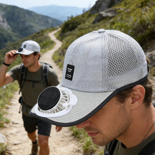 Solar Fan Hat – Cooling Baseball Cap for Hiking & Outdoor Sports Solar Fan Cap Peaceful Pleasures Health and Wellness