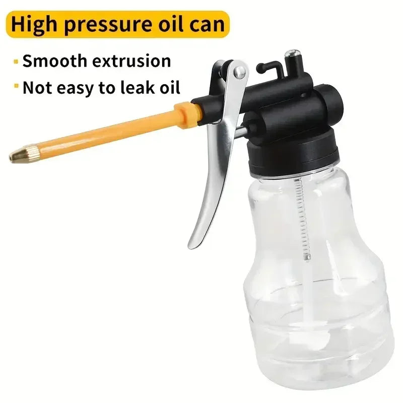 New 250ml Transparent Oil Can Oiler Lubrication Oil Plastic Machine Pump High Pressure Pump Oiler Grease Gun Peaceful Pleasures Health and Wellness Yellow