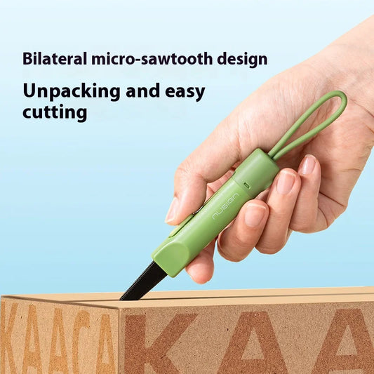 Serrated Box Opening Knife with Thick Black Edge Magnetic Suction Portable Utility Knife for Business and Office Package Opening Peaceful Pleasures Health and Wellness