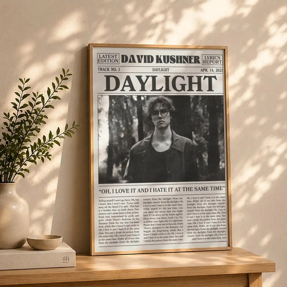 Singer D-David KushnerS Poster HD Self Adhesive Waterproof Wall Art Ideal for Home Office Dorm Bedroom Great Gift Peaceful Pleasures Health and Wellness White9 40X50cmNoframe
