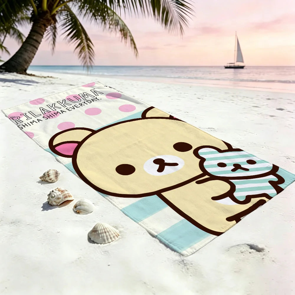 Rilakkuma Cartoon Beach Towel | Quick Dry Soft Pool Towel